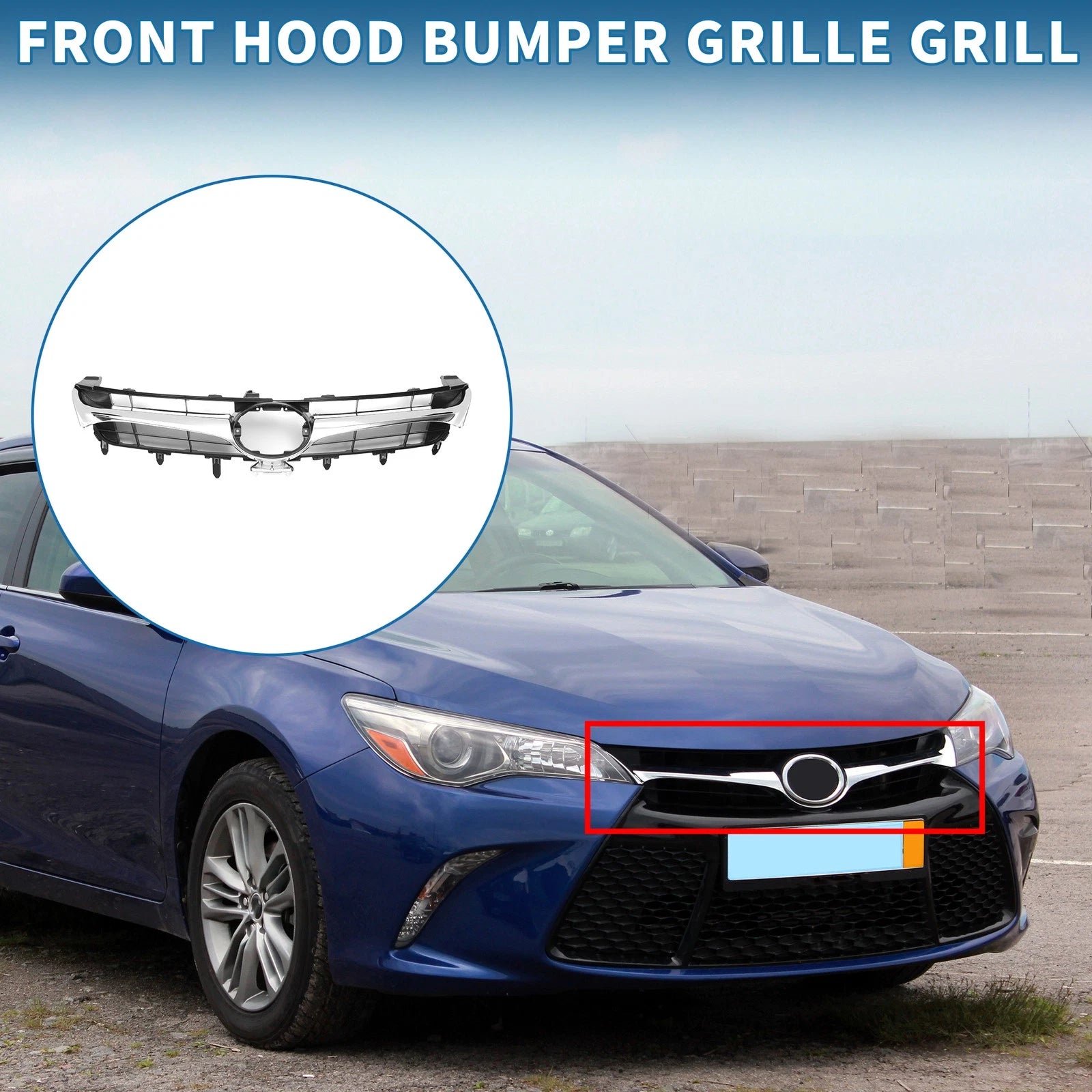 Front Hood Bumper Grille Grill Replacement for Toyota Camry (2015–2015)