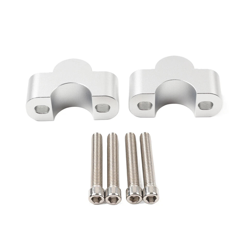 Motor HandleBar Risers Mount Clamp 1 1/8 28mm For Honda Suzuki Kawasaki Silver