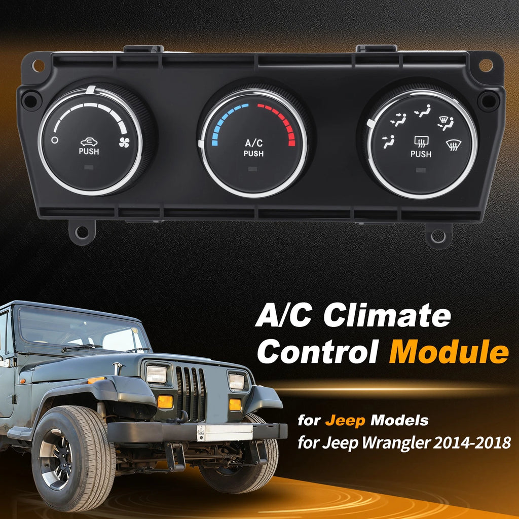 A/C Heater Climate Control Module Panel 68197433AB for Jeep Wrangler (2014–2018)