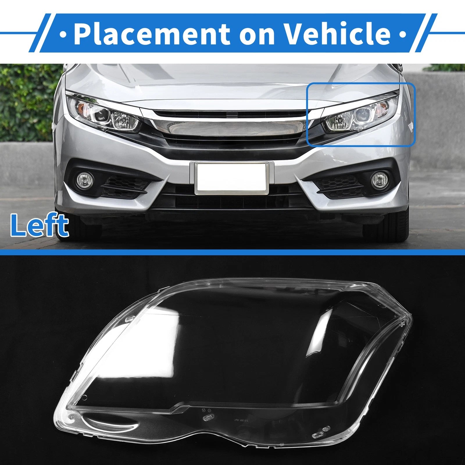 1 Pcs Headlight Lens Cover Front Left for Mercedes Benz GLK (2009–2012)