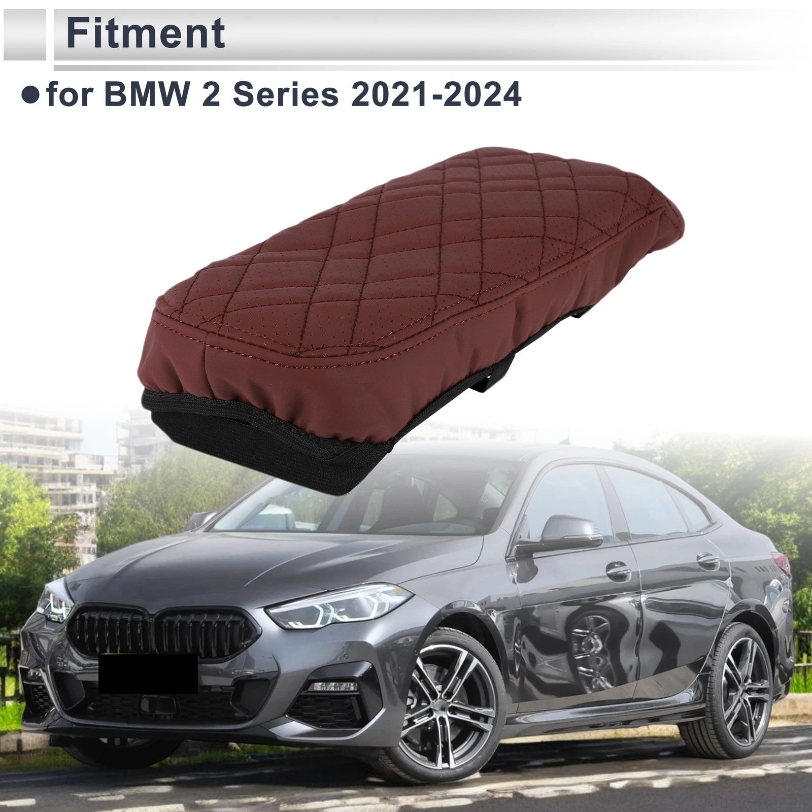 Car Center Console Cover Replacement for BMW 2 Series (2021–2024) Wine Red