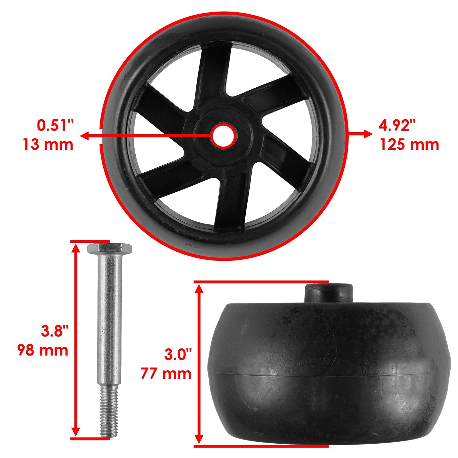 Deck Gauge Wheel and Bracket Kit for Husqvarna YTH160 YTH180 (2011–2018)