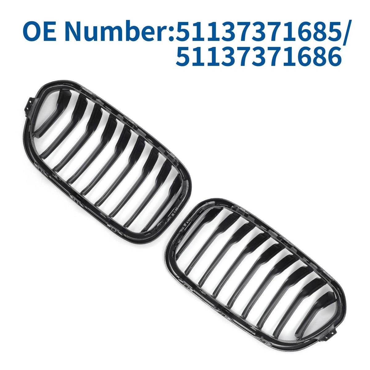 Front Upper Bumper Grille Grill for BMW 1 Series F20 (2015–2018) Matte Black