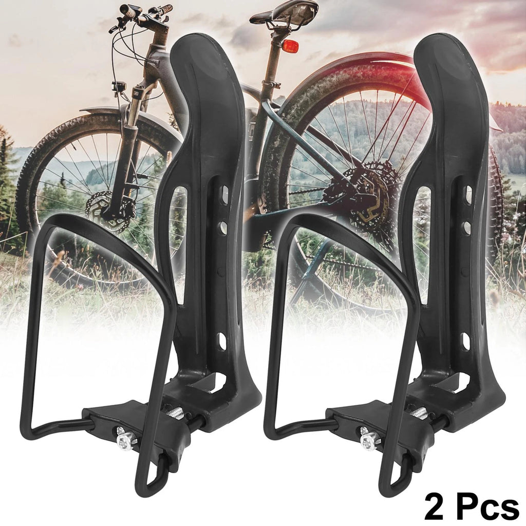2pcs Motorcycle Drink Holder Cup Bottle Cages Adjustable Black for All Makes (Universal)