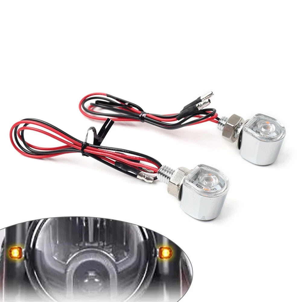 2X Turn Signals Indicator Amber Blinker Light for Universal Mini Motorcycle