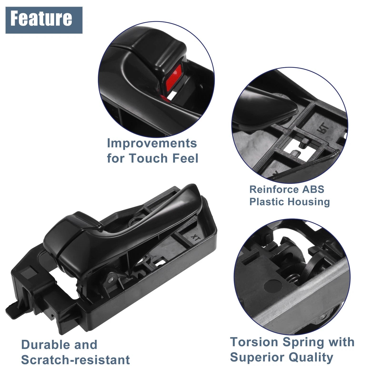 Rear Left Interior Door Handle Replacement for Hyundai Sonata (2009–2010)