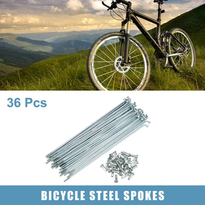 14G J Bend Bicycle Spokes 137mm with Nipples for 36pcs Set (Fits Most)