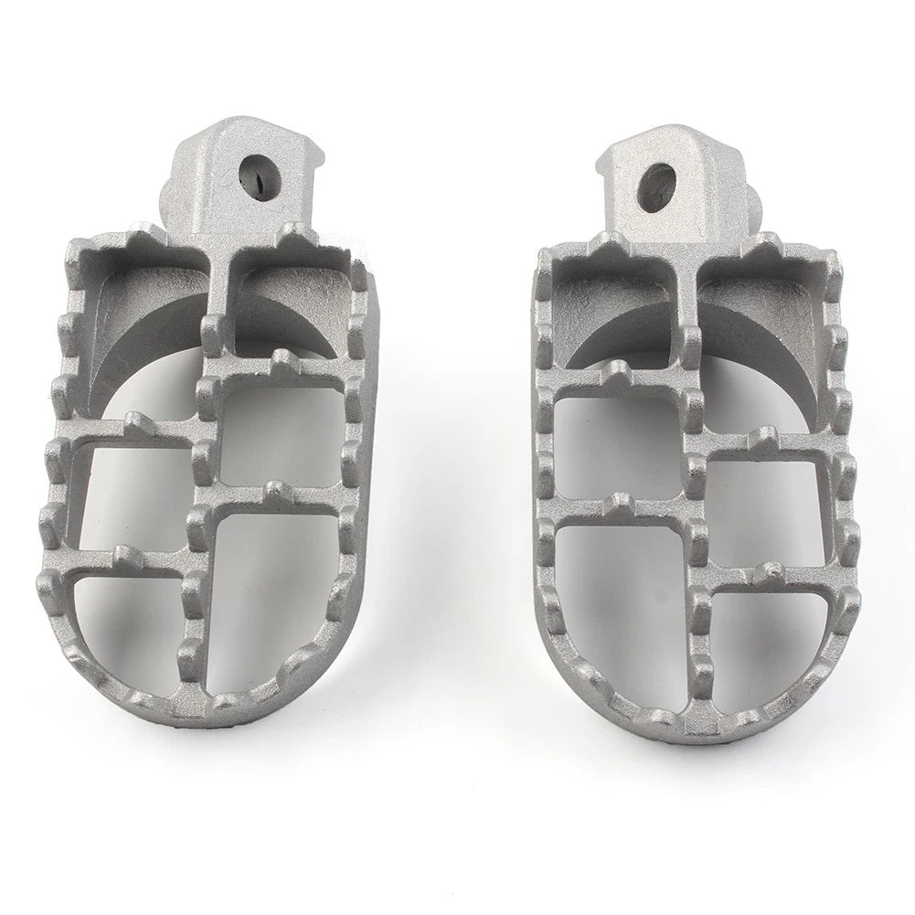 2X CNC Wide Foot Pegs Rear Set for Universal Motorcycle (Racing) Silver