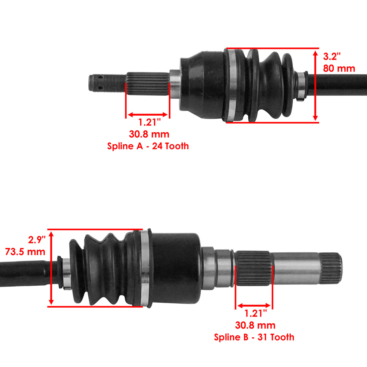 Rear Right CV Joint Axle Replacement for John Deere XUV590E (2015–2018)