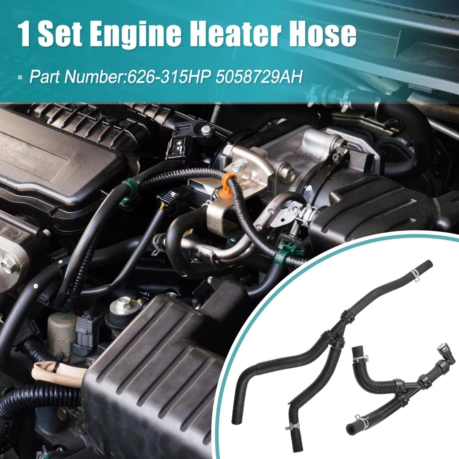 Heater Supply Return Hose Replacement for Chrysler Dodge Ram (1996–2001)