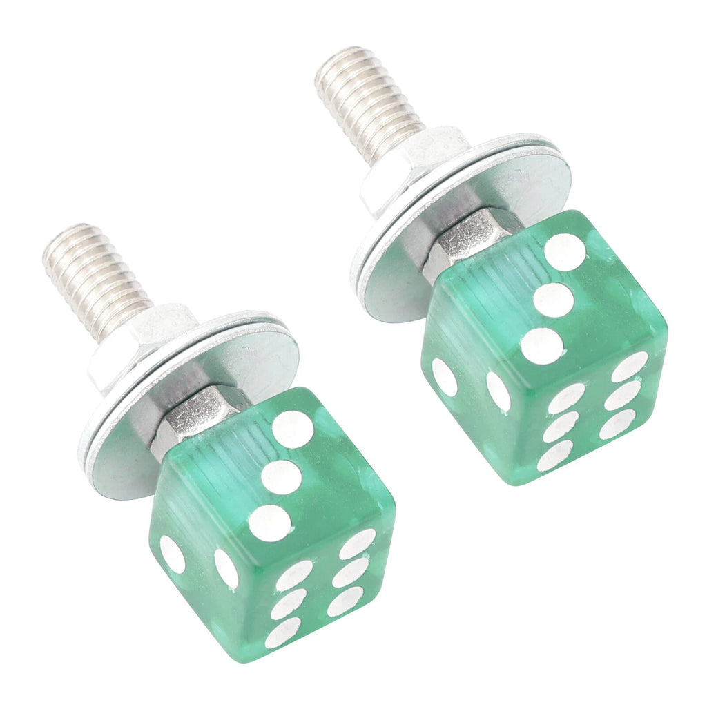 2X Custom DICE License Plate Bolt Screws for Motorcycle Chopper Bobber
