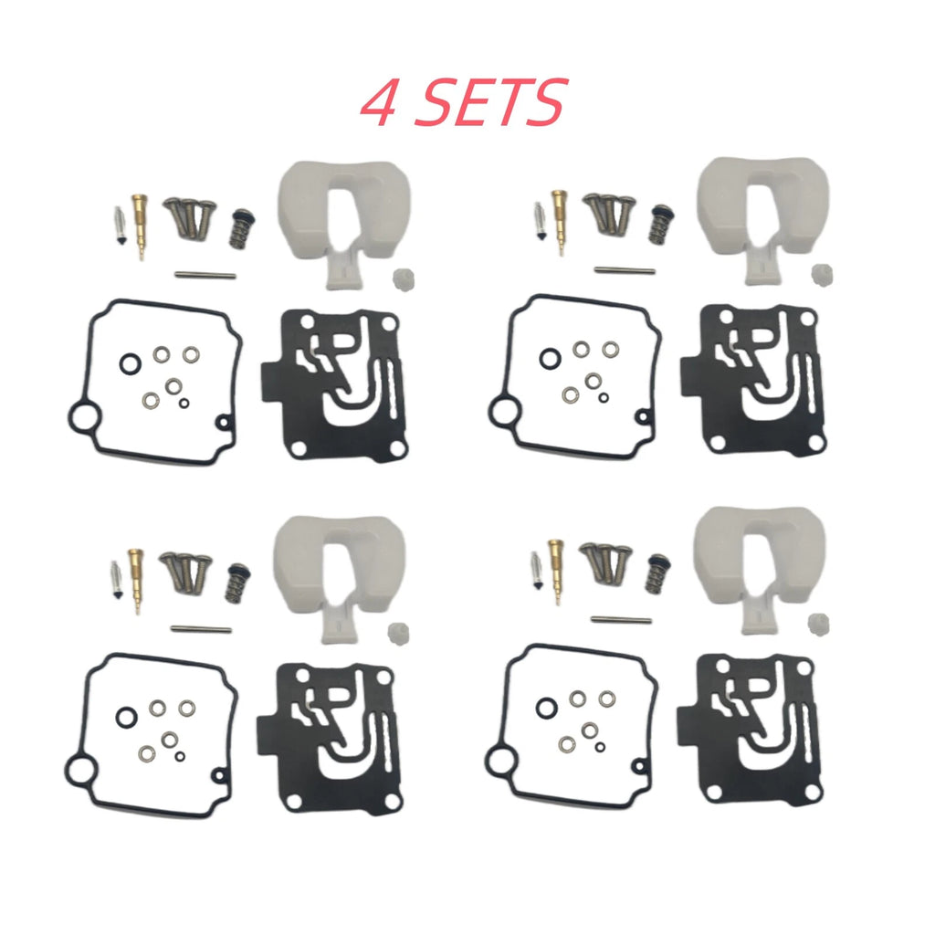 Set of 4 Carburetor Rebuild Kits for Yamaha F50-T50hp 4 Stroke (2001–2004) 62Y-W0093-11-00