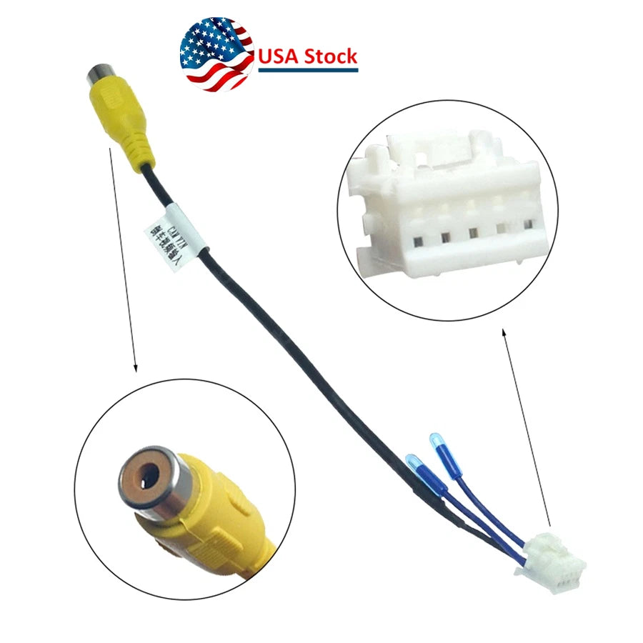 4PIN Rear View Backup Camera Cable Adapter RCA for Car Android Stereo (2010–2023)