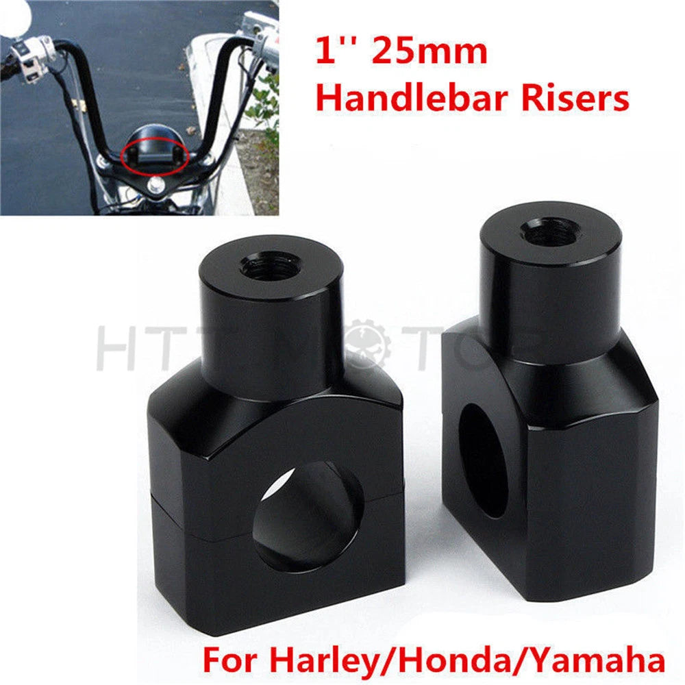 1" Black Handlebar Risers for Harley Davidson Sportster Softail (US)