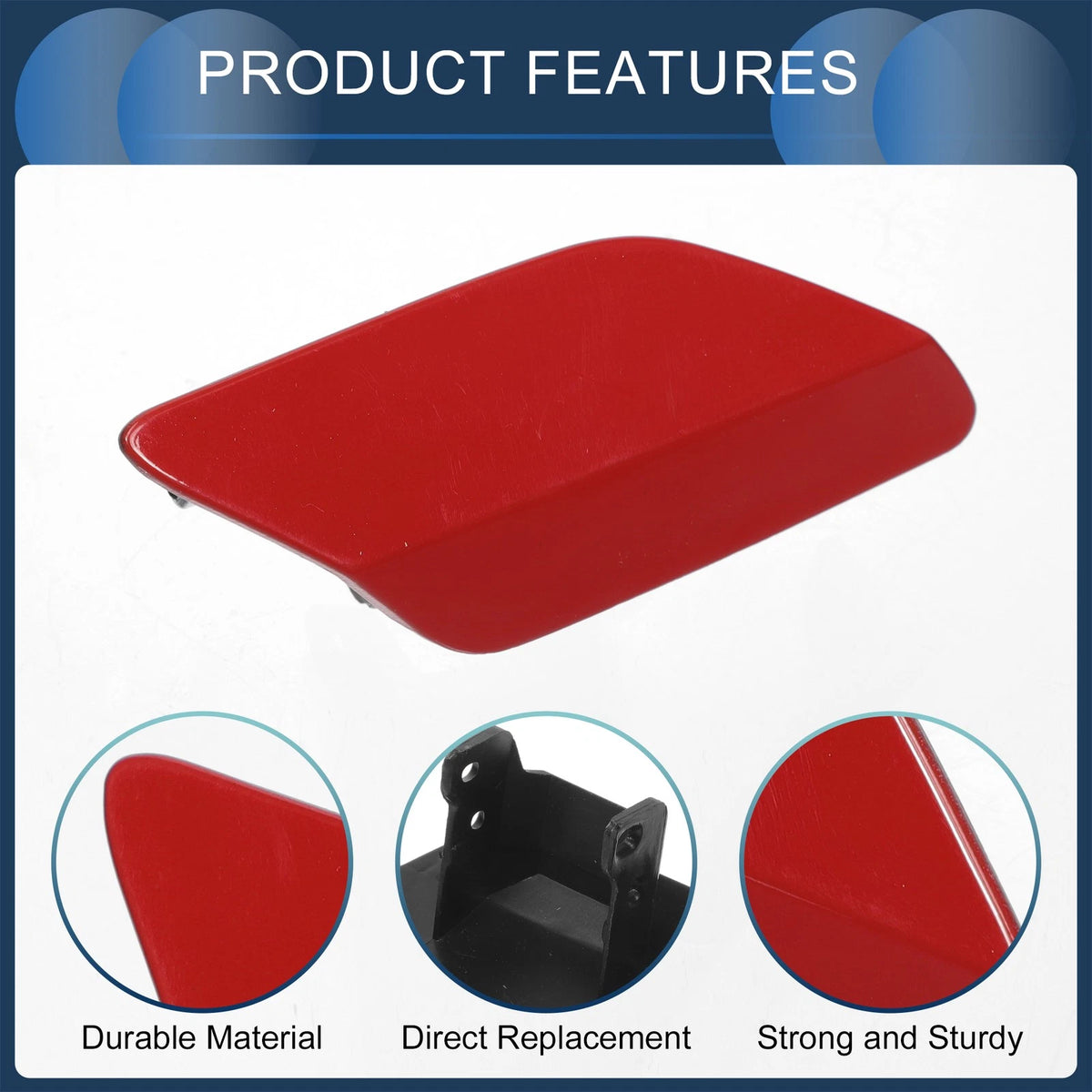Front Right Washer Nozzle Cover Cap for VW Golf MK7 (2013–2016) Red 1 Pcs