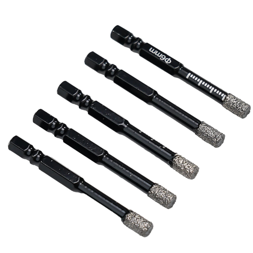 5X Hex Handle Vacuum Brazed Diamond Dry Drill Bits for Automotive Use