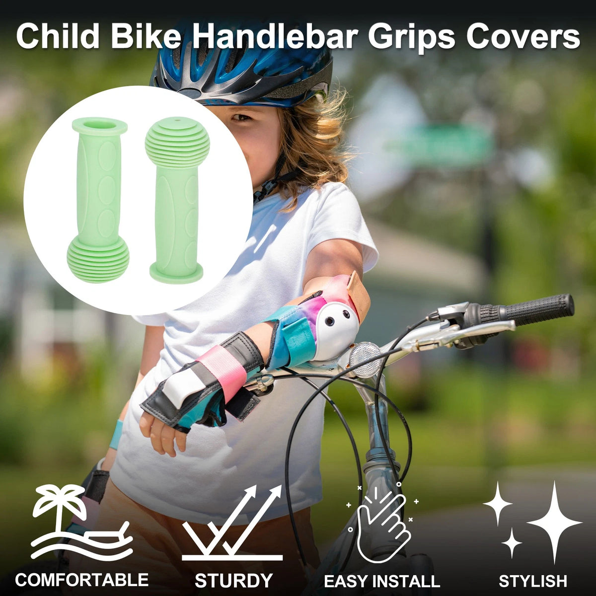 Child Bike Handlebar Grip Cover 110mm Soft MTB End Grips Protector 1 Pair