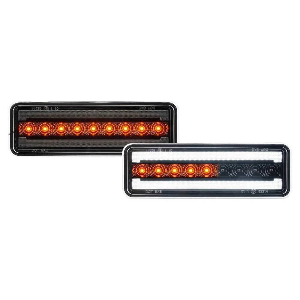 2X Switchback LED Clear Front Parking Signal Lights for Ford F100 F150 F250 F350