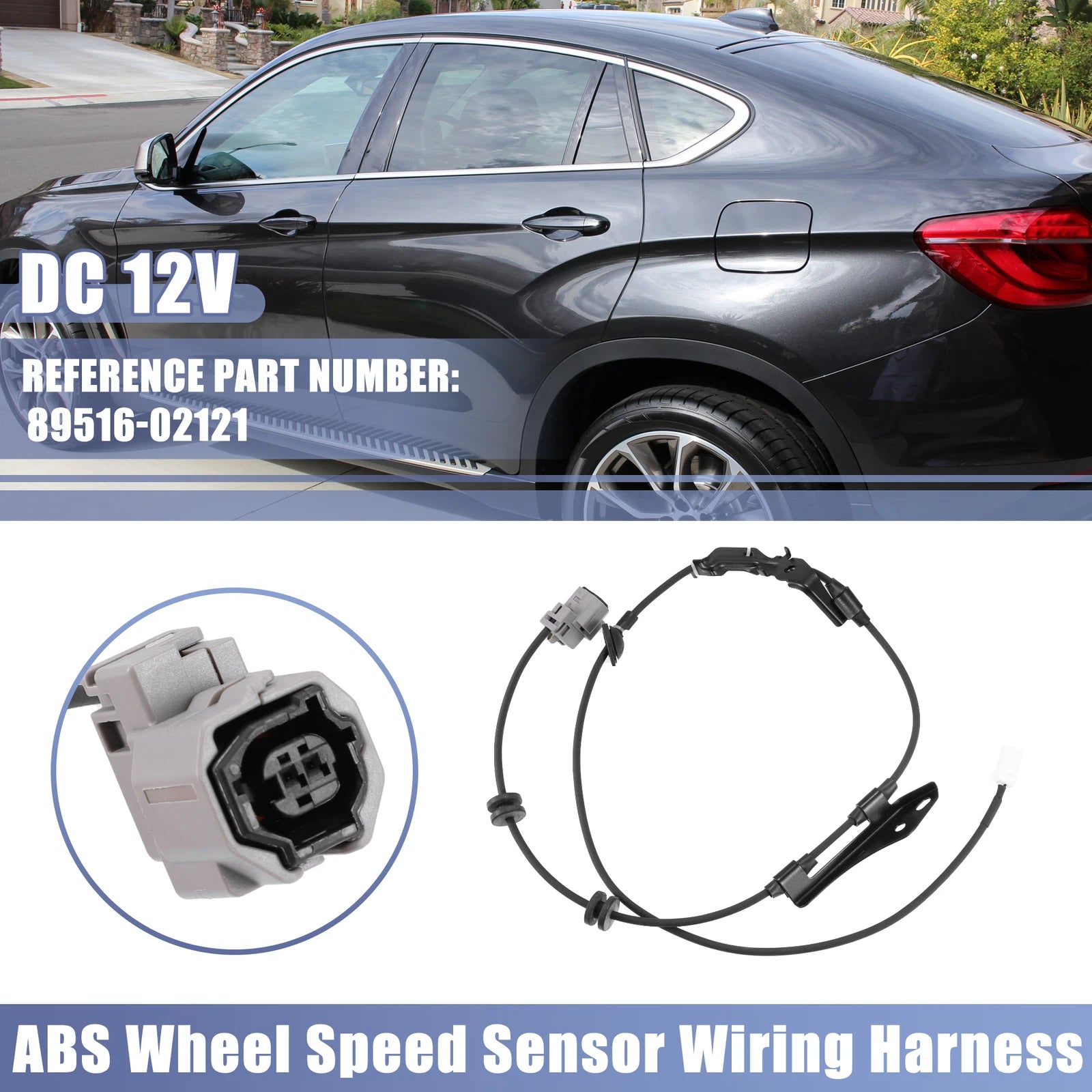 ABS Speed Sensor Wiring Harness Rear Left Replacement for Toyota Corolla (2008–2013)
