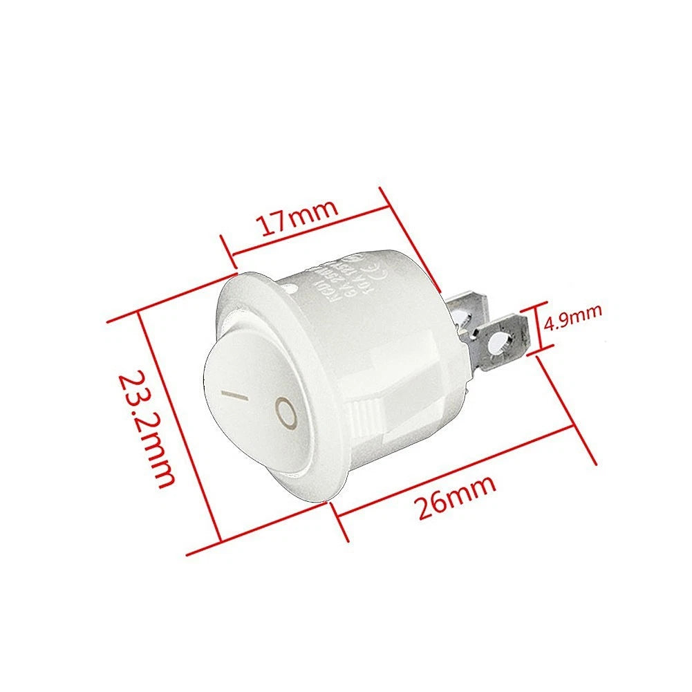 Pack of 5 Snap in Rocker Switch 20mm for Camper Van/Motorhome/Caravan