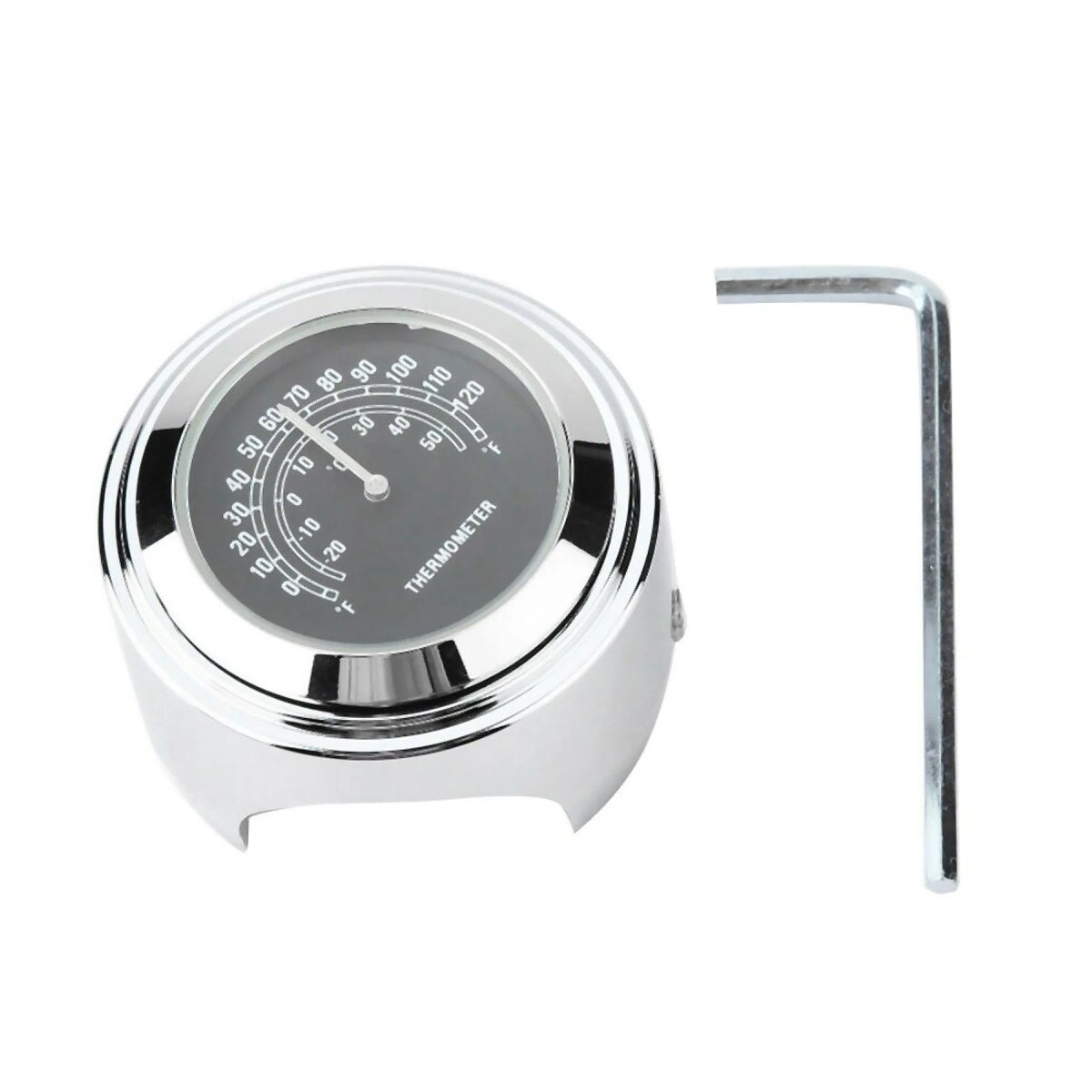 Chrome Waterproof Handlebar Mount Thermometer for Universal Motorcycle