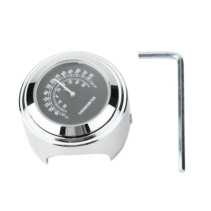 Chrome Waterproof Handlebar Mount Thermometer for Universal Motorcycle