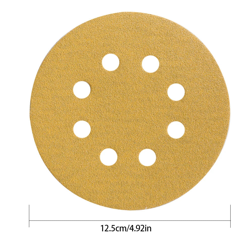 100 Pack 5 Inch 8-Hole Hook-and-Loop Sanding Discs 100 Grit