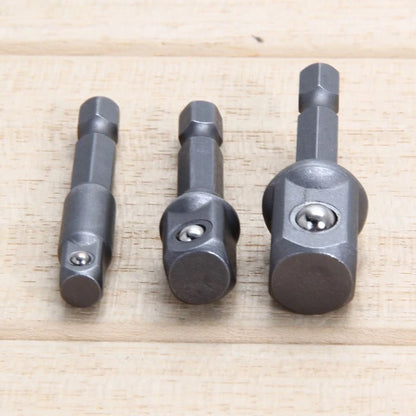 3-Piece Electric Driver Adapter Set for 3/8" Bar, 1/2", 1/4" Socket