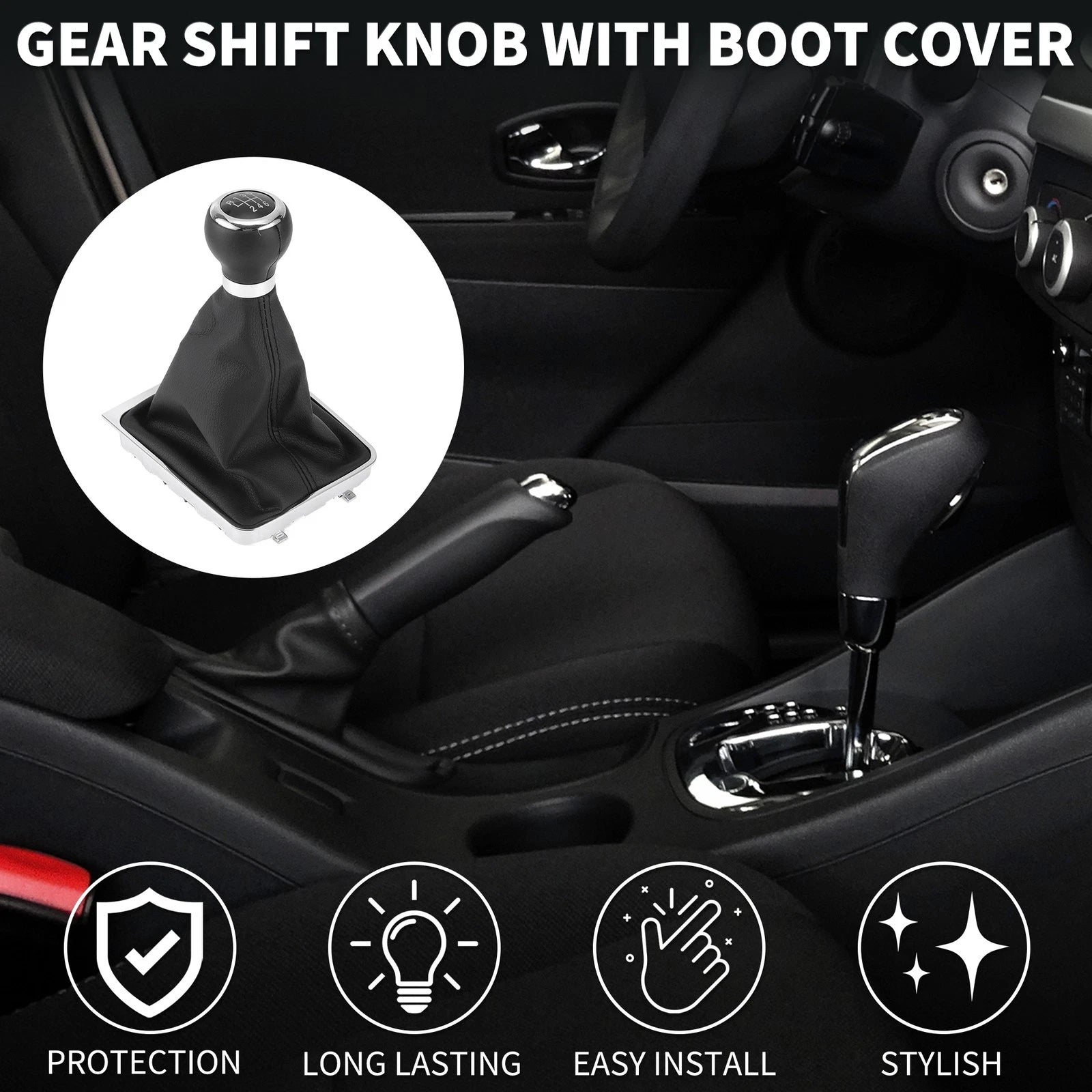 6 Speed Gear Shift Knob with Cover for Volkswagen Passat 3C (2005–2011)