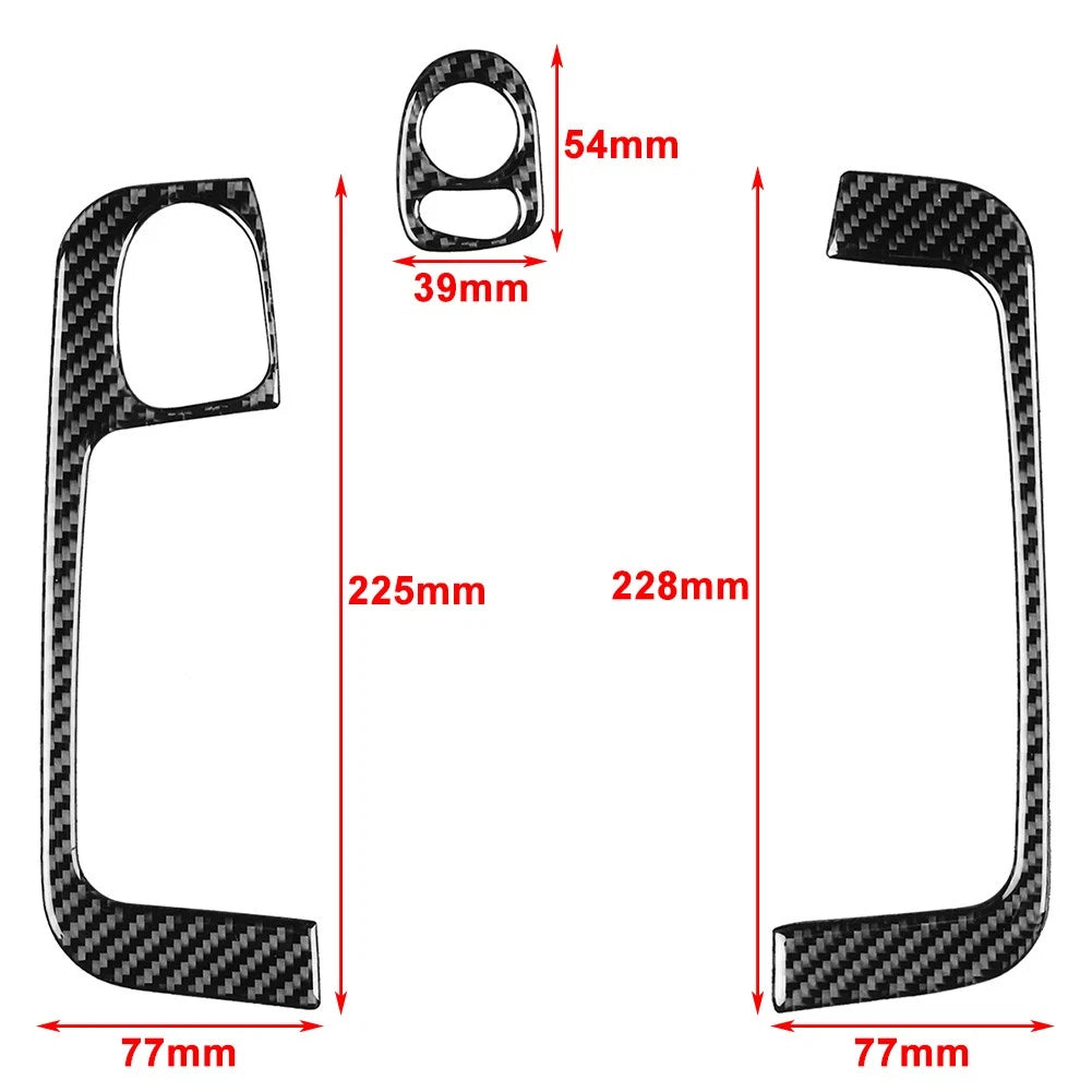 Carbon Fiber Interior Door Armrest Handle Panel Trim For Fiat 500 2012-2015