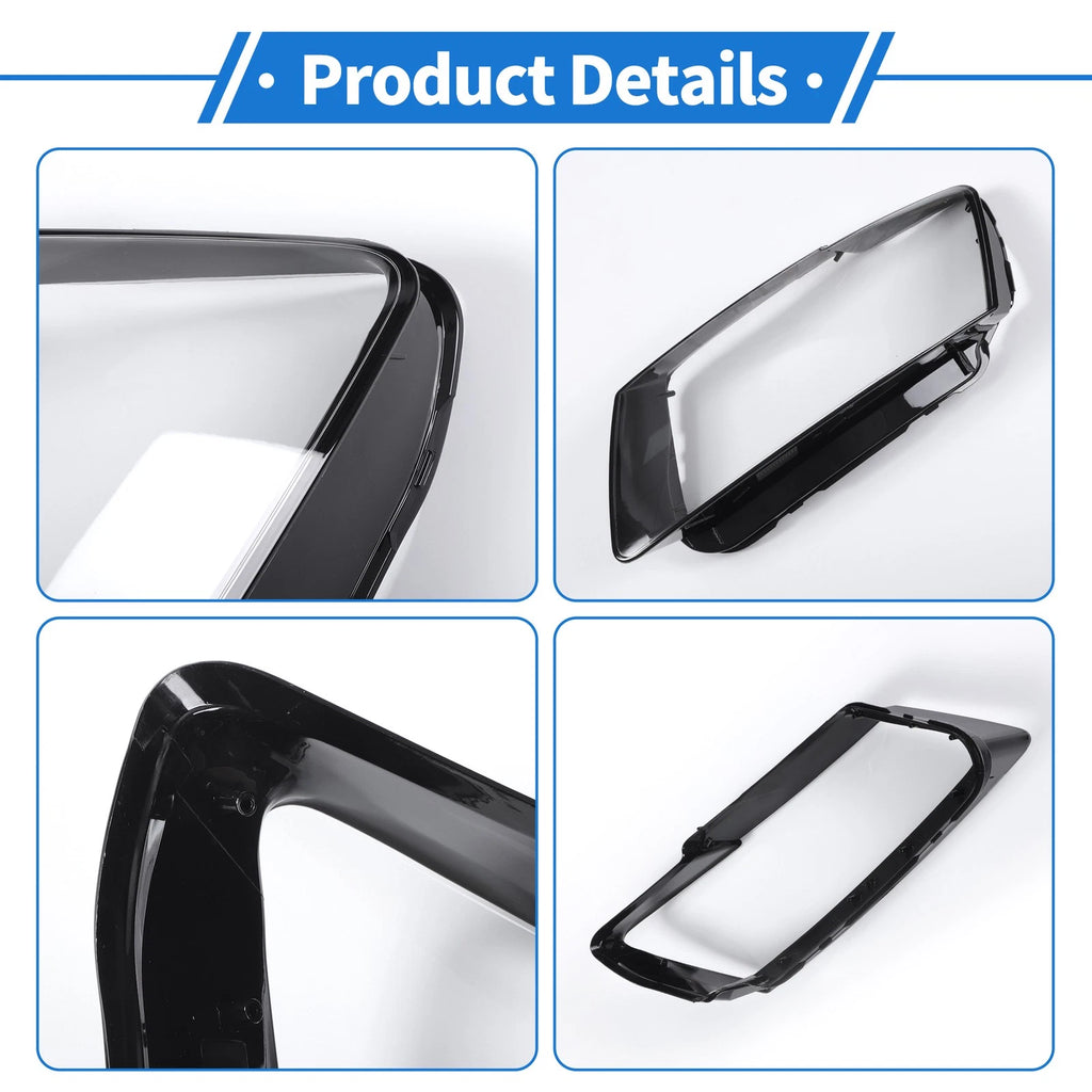 1 Pc Headlight Lens Cover for Audi Q5 (2009–2012) Black Clear