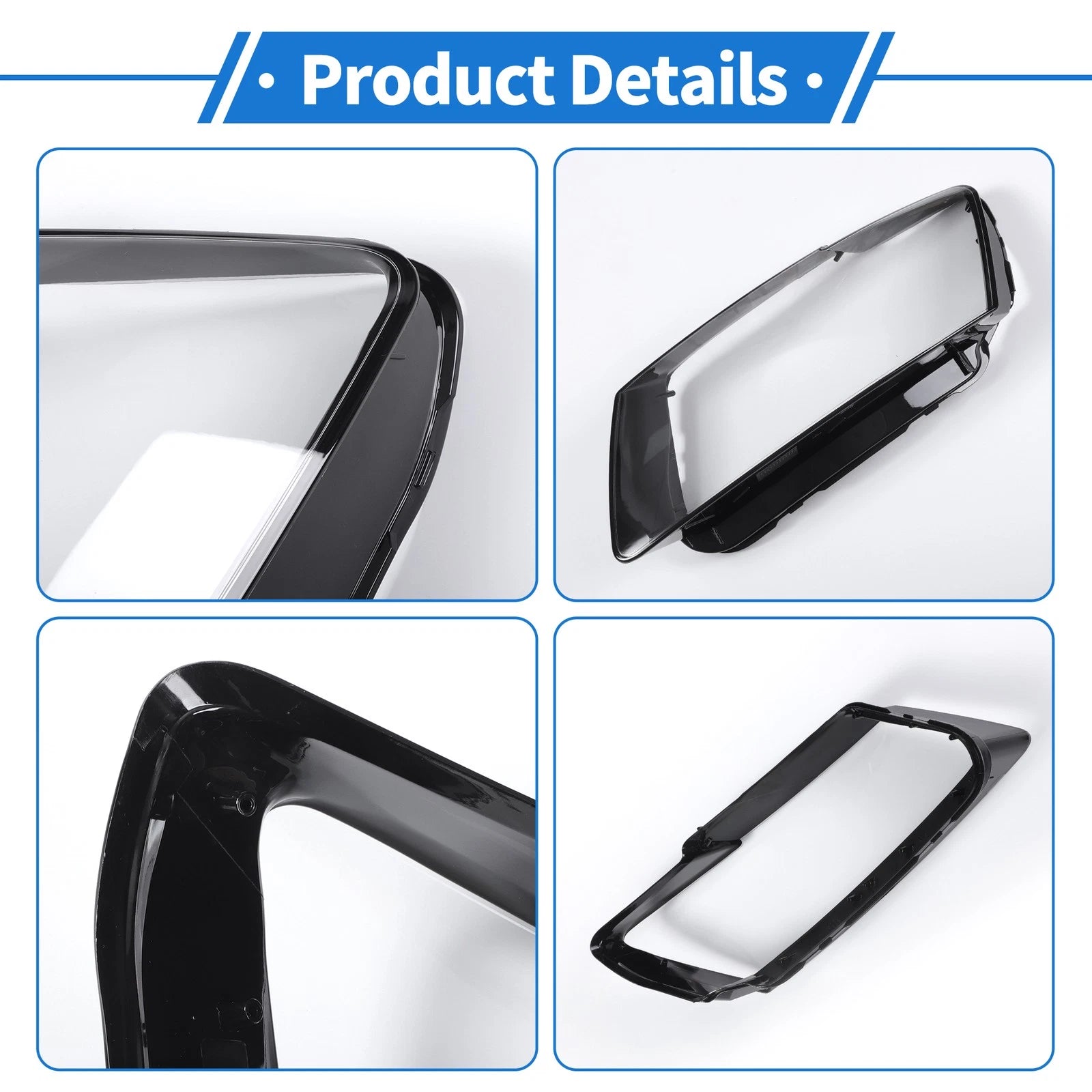 1 Pc Headlight Lens Cover for Audi Q5 (2009–2012) Black Clear
