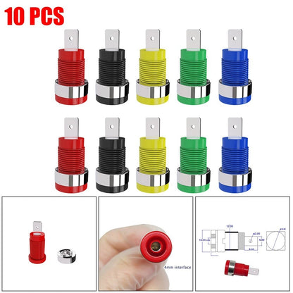 10 Pcs Banana Socket Panel Mount Pluggable Grounding Posts