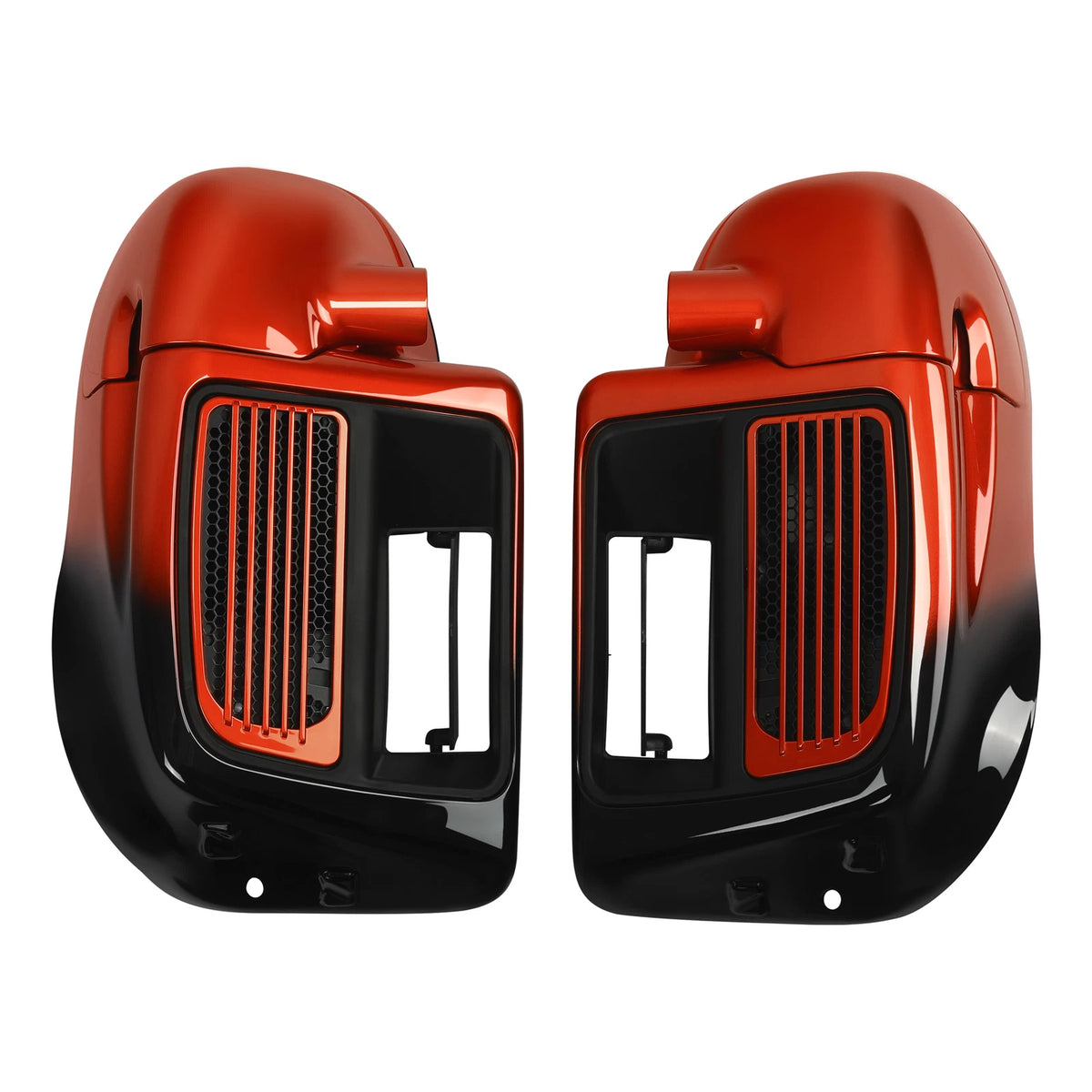 Lower Vented Fairings for Harley Touring (2014–2023) Sunset Orange/Black Fade