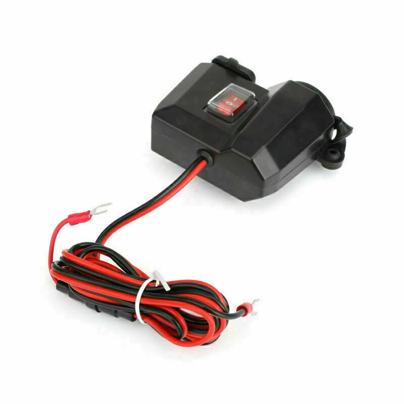 USB Charger Power Adapter Socket with Voltmeter for Motorcycle (12V/24V)