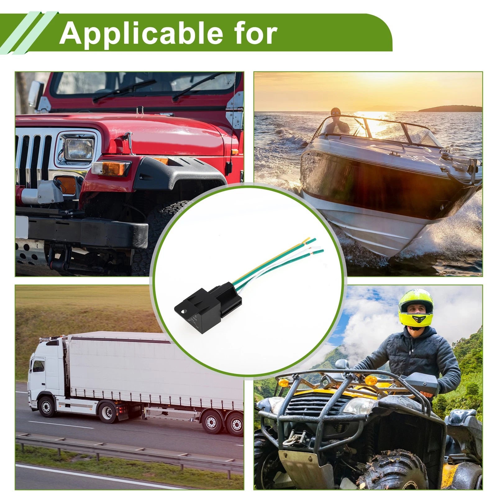 1 Pc Auto Relay 4 Pins 24V 40A with Harness Socket for