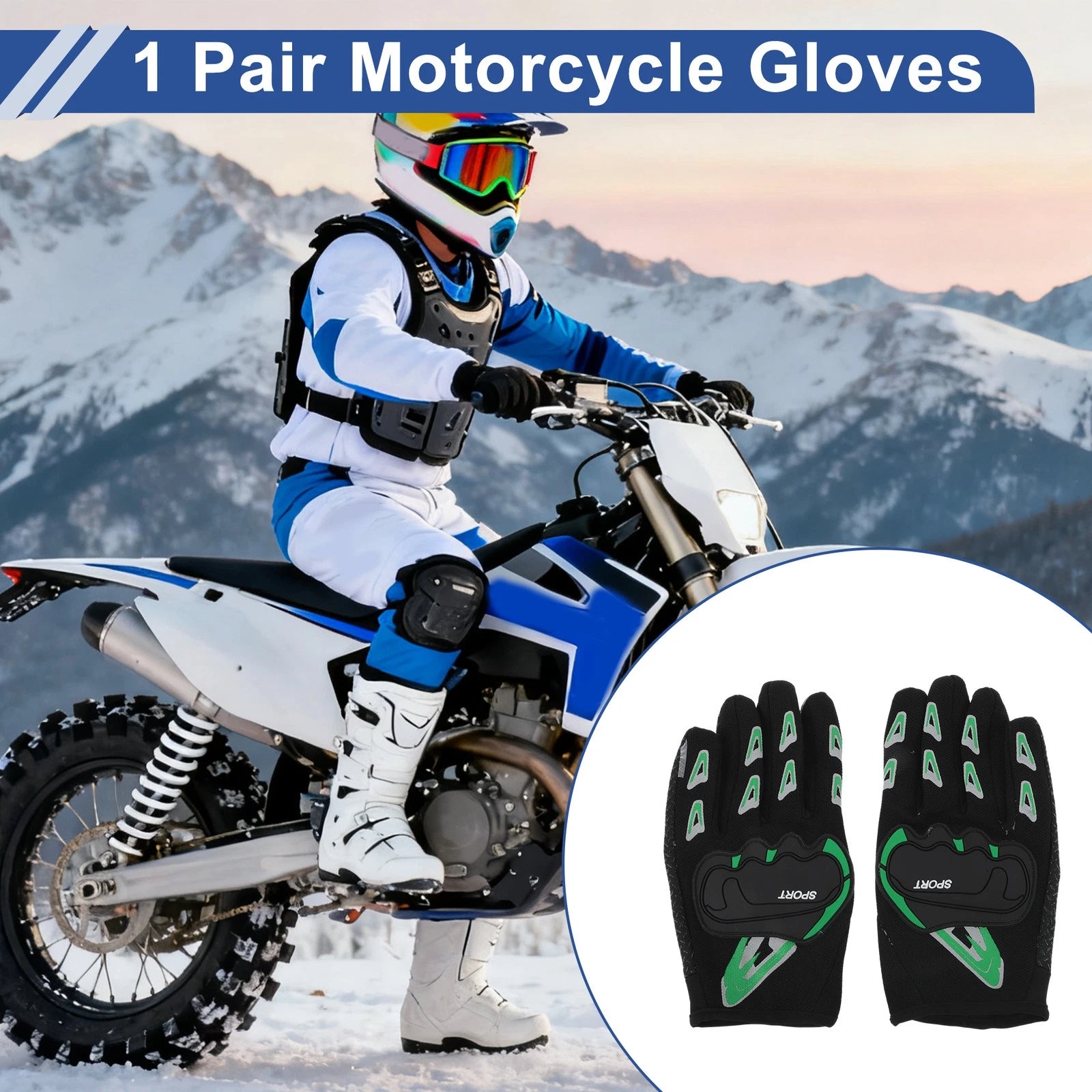 Cycling Gloves Fingerless Breathable for Mountain Biking Green (Universal)