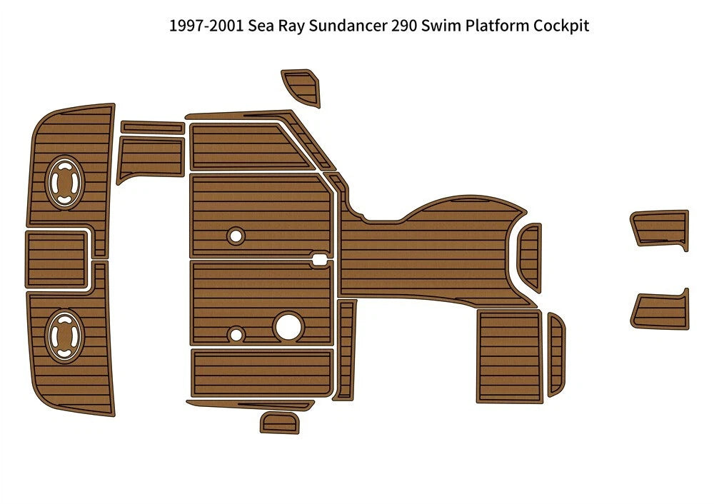 Swim Platform Cockpit Pad for Sea Ray Sundancer 290 (1997–2001) EVA Teak Floor