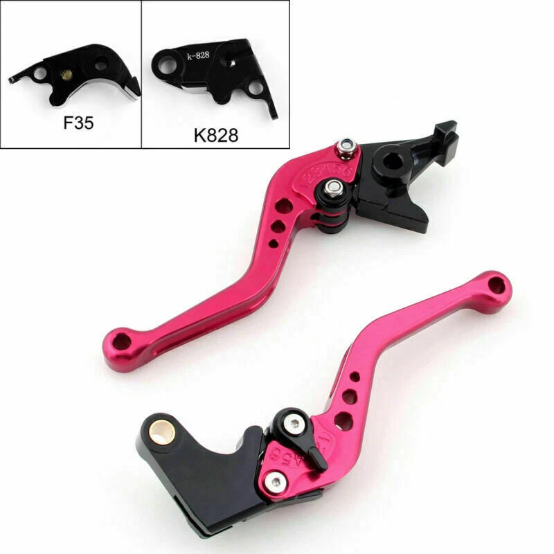 Short Brake Clutch Levers for Kawasaki ZX636R / ZX6RR (2005–2006) Red T9