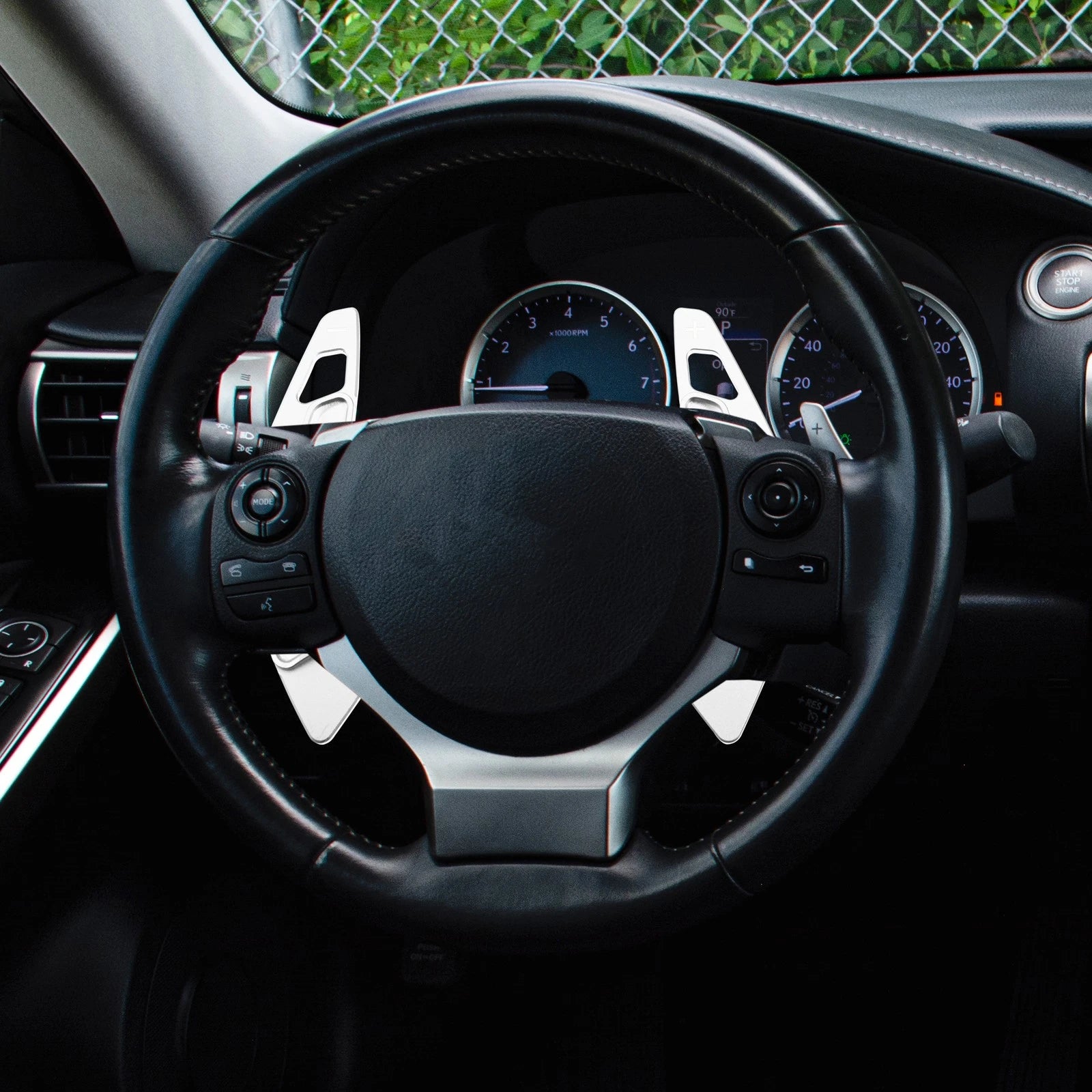 Steering Wheel Paddle Shifter Extension Silver Tone for Lexus IS350 IS250 (2014–2020)