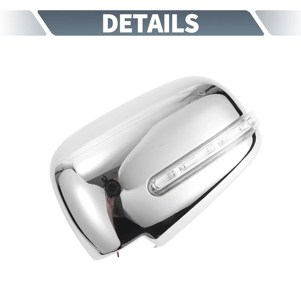 Rearview Mirror Cover Overlay Chrome Plated with LED for Mitsubishi L200 (2006–2015)