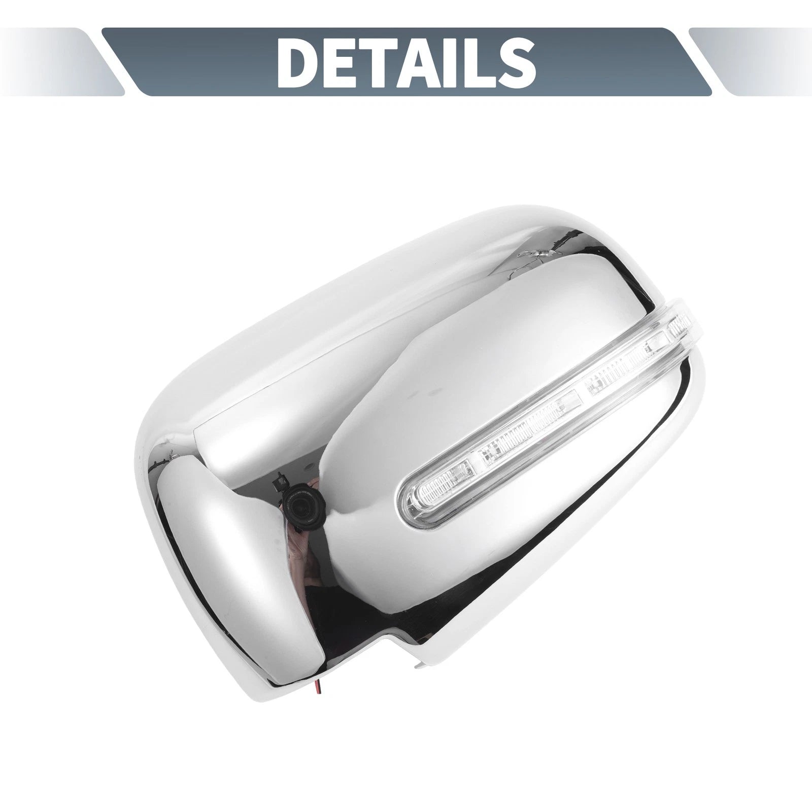 Rearview Mirror Cover Overlay Chrome Plated with LED for Mitsubishi L200 (2006–2015)