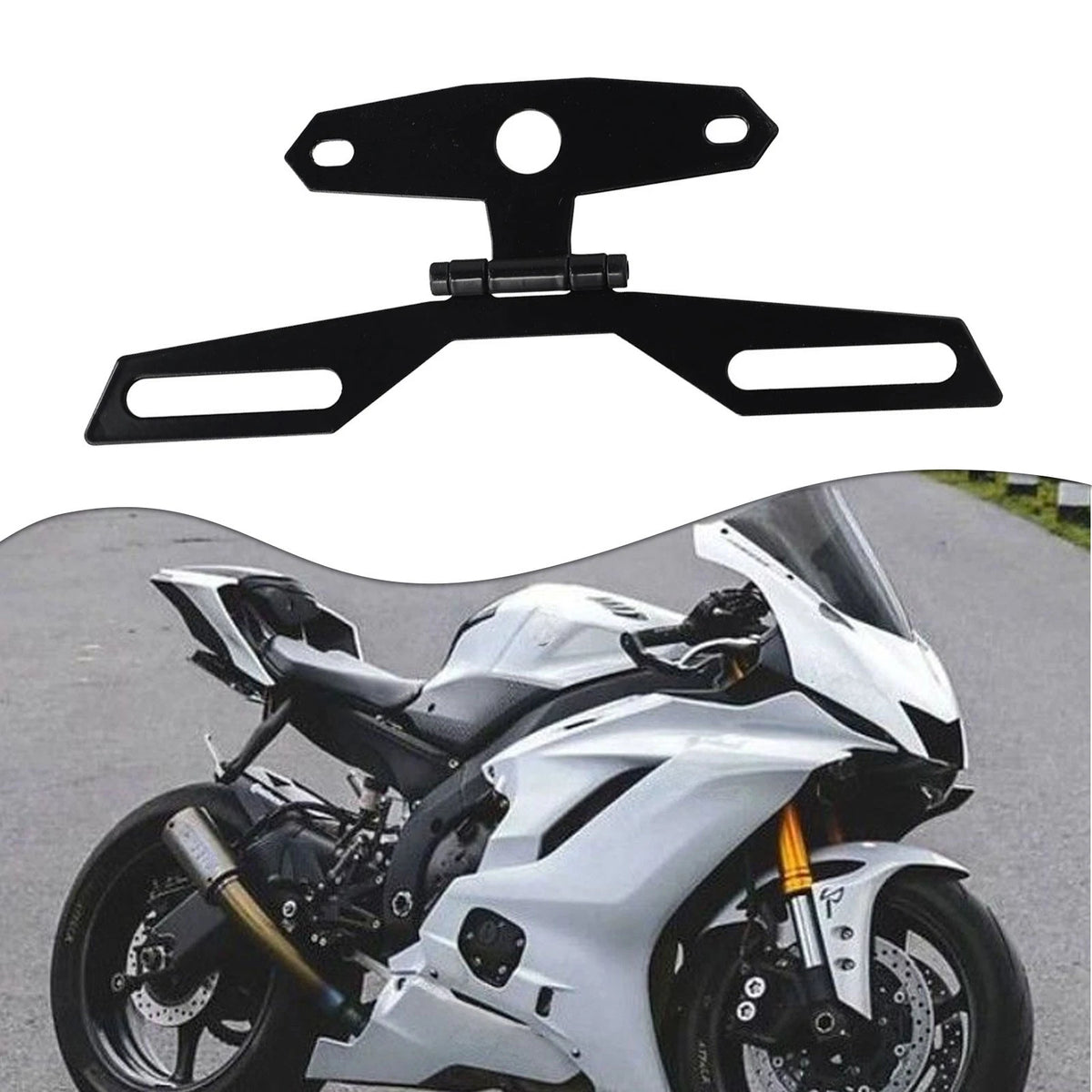 Adjustable Motorcycle License Plate Holder for All Conventional Motorcycles