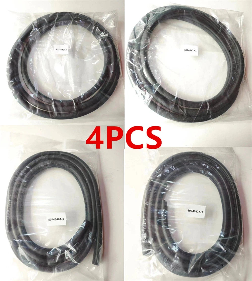 4× Front Rear Door Body Mounted Weather Strip For Jeep Compass Patriot 2007-2017