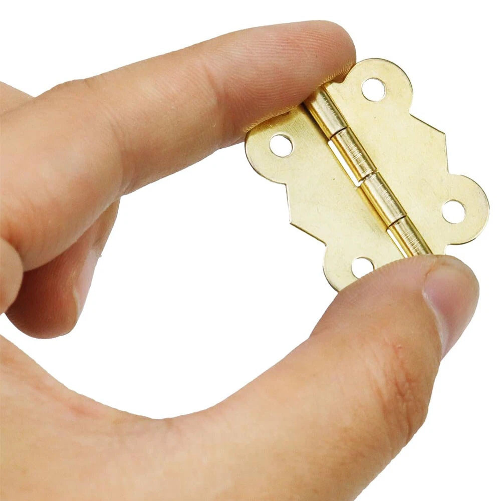 10Pcs Butterfly Hinge for Jewelry Chest Wine Box Dollhouse (25x30mm)