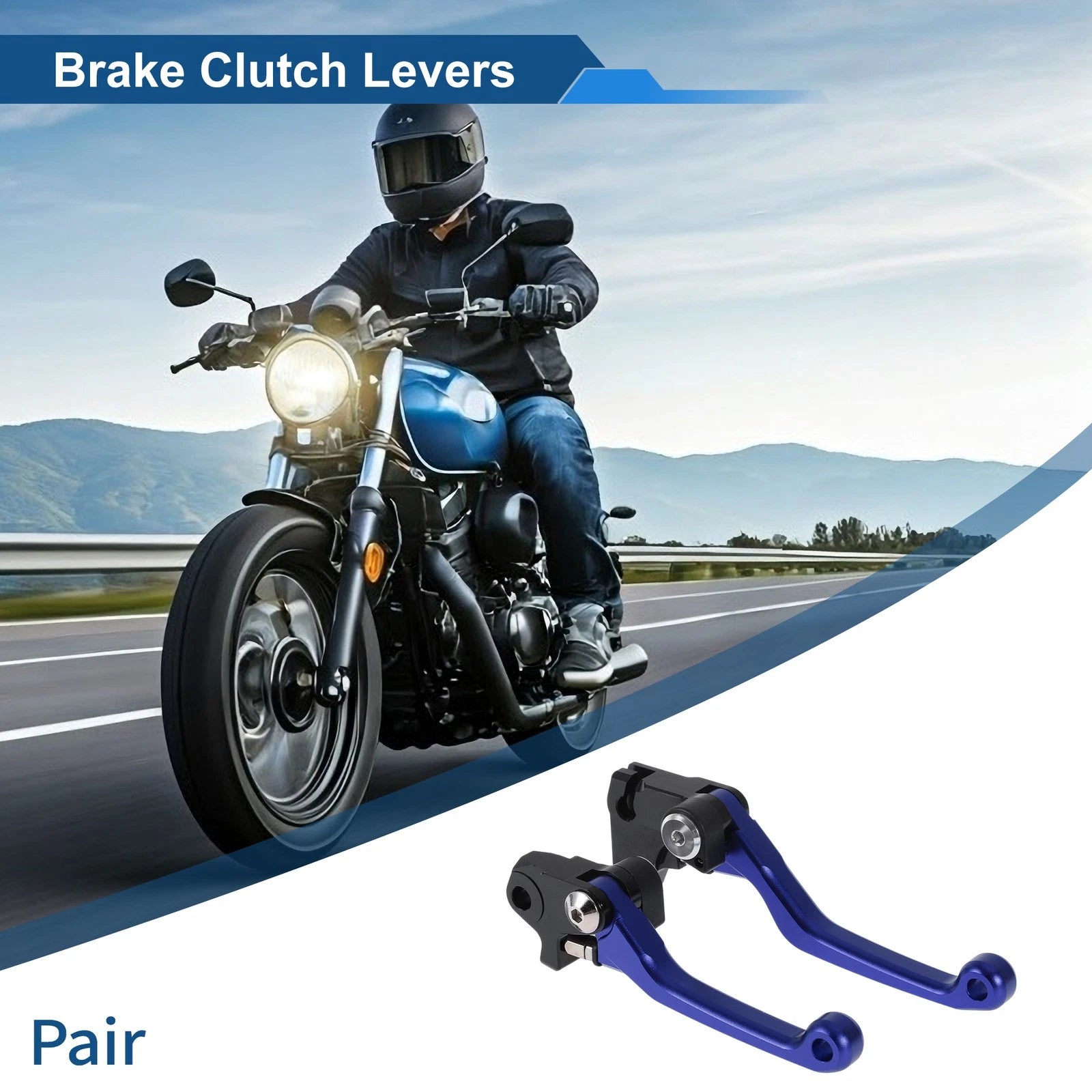 Short Brake Clutch Levers for Yamaha WR250F (2017–2022) Solid Blue