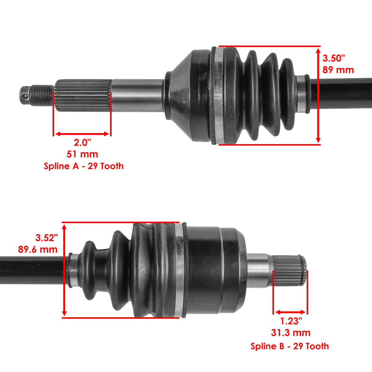 Rear Left Right CV Axles Replacement for Kawasaki KRT750 KRT800 KRF800 (2015–2018)