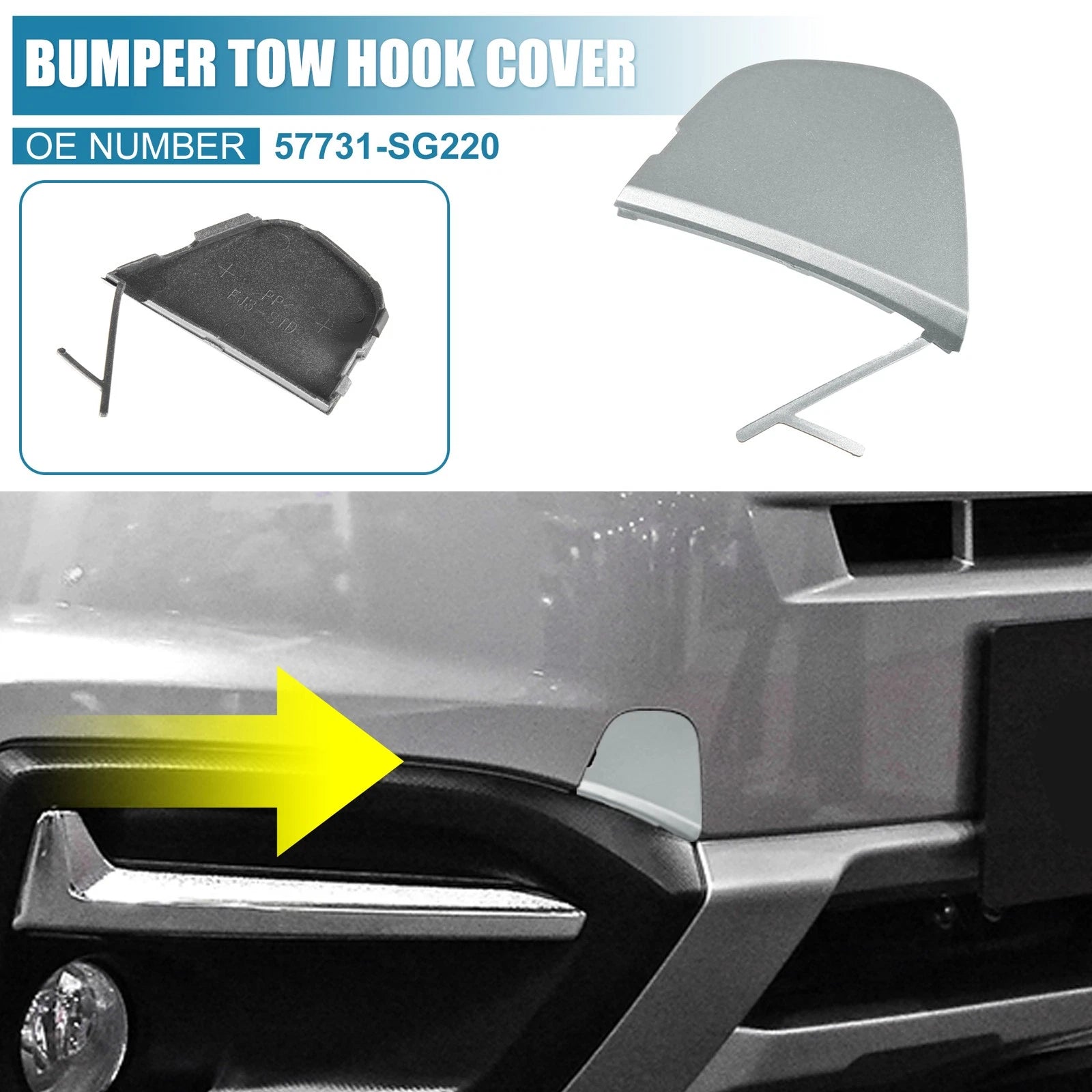 Front Right Bumper Tow Hook Cap Cover for Subaru Forester (2016–2018)
