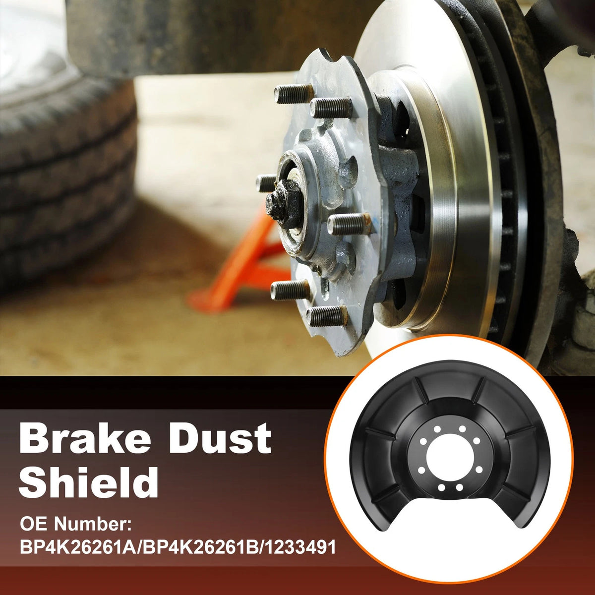 Wheel Brake Dust Shield Front Left for Mazda 3 (2004–2013) Replacement