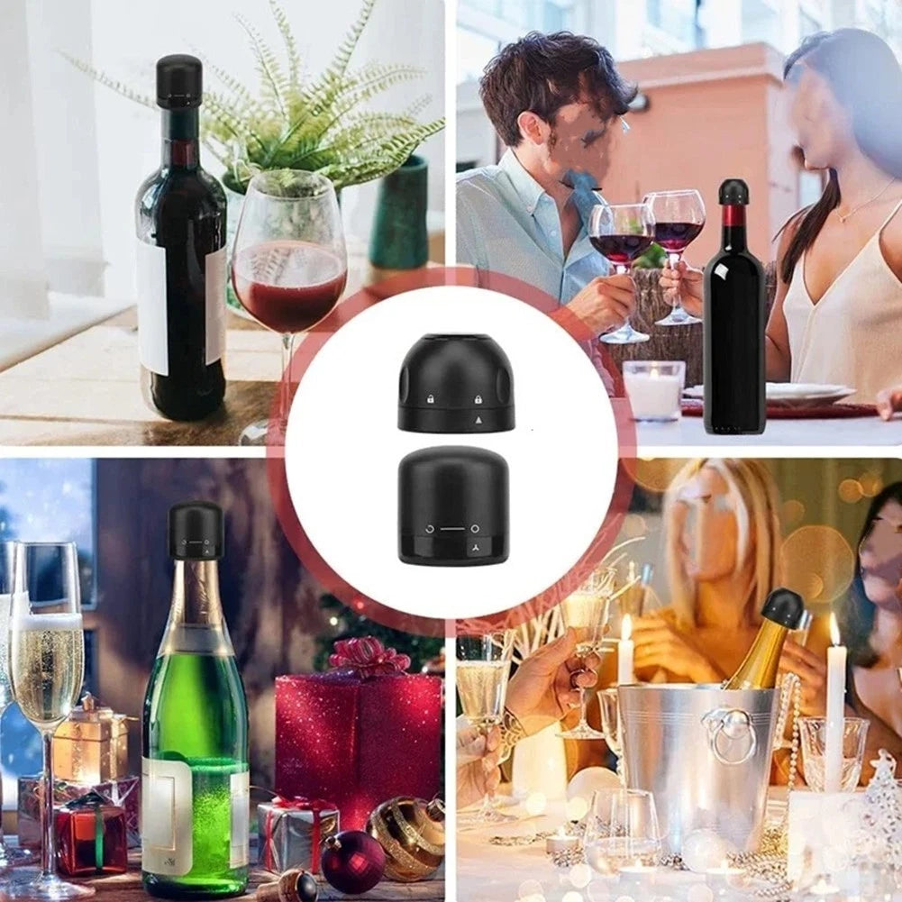 2X Wine Bottle Closure Set for Sparkling Cava Red White Bottles